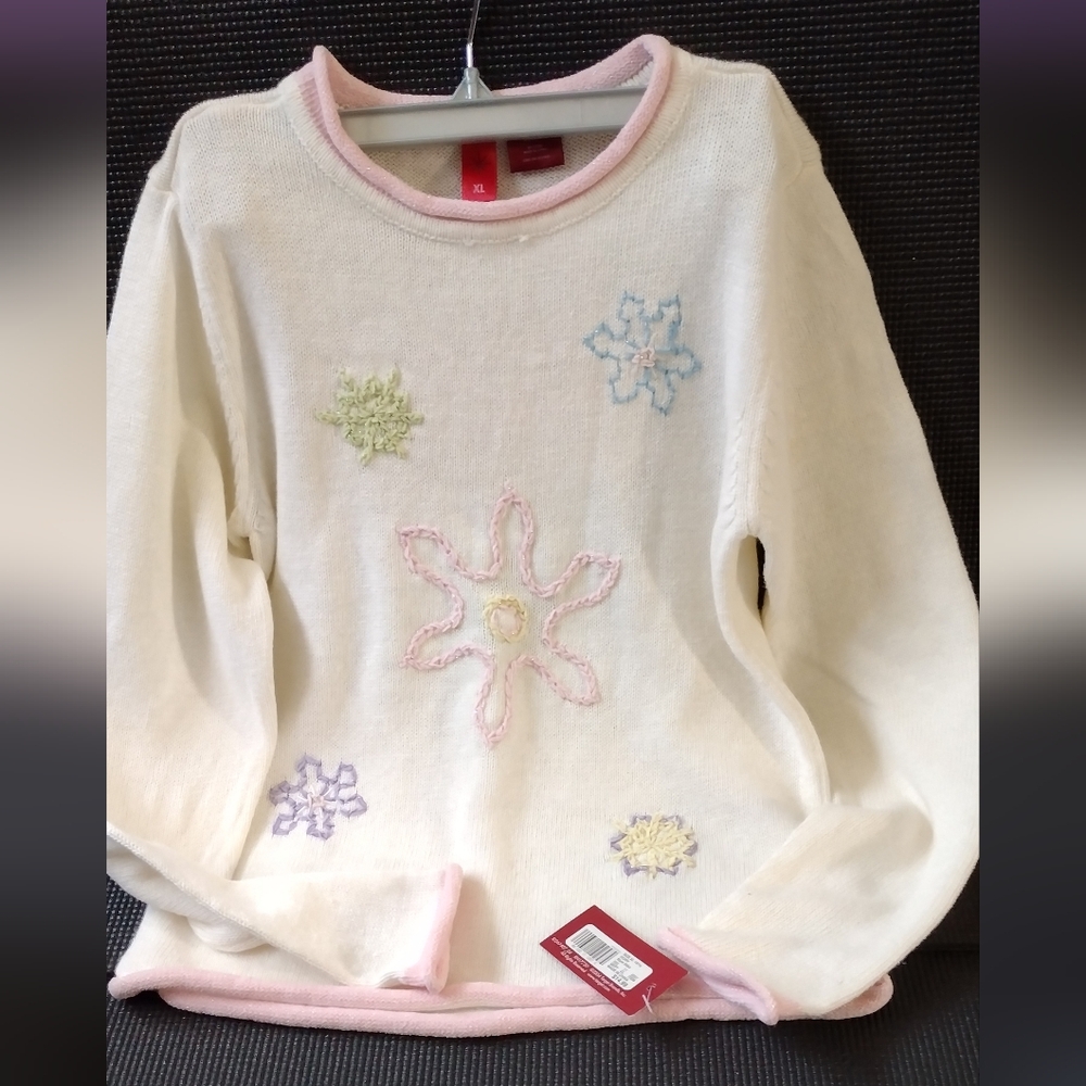 Target Floral Embroidered Sweater - Cream